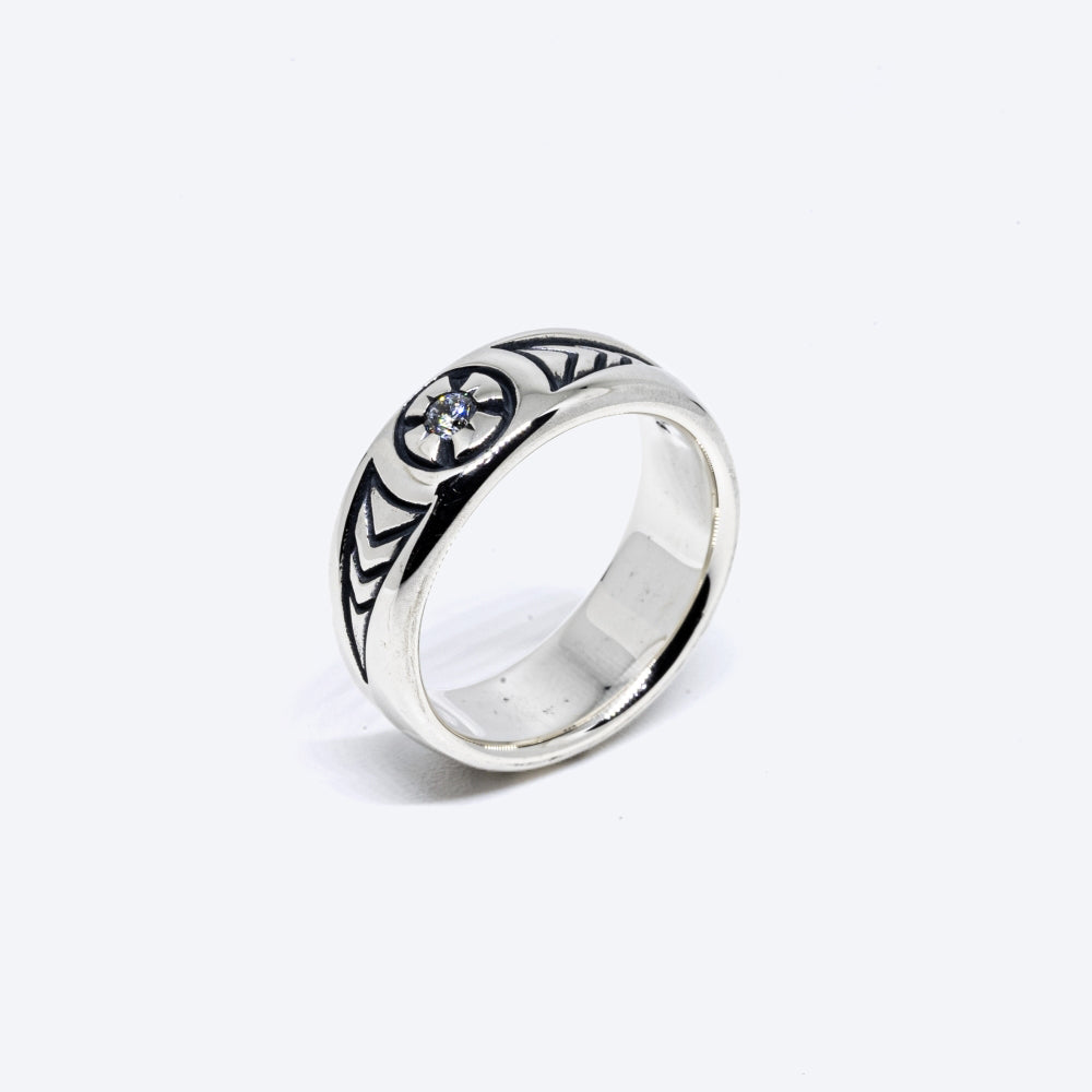 Zirconia Men's Silver Ring