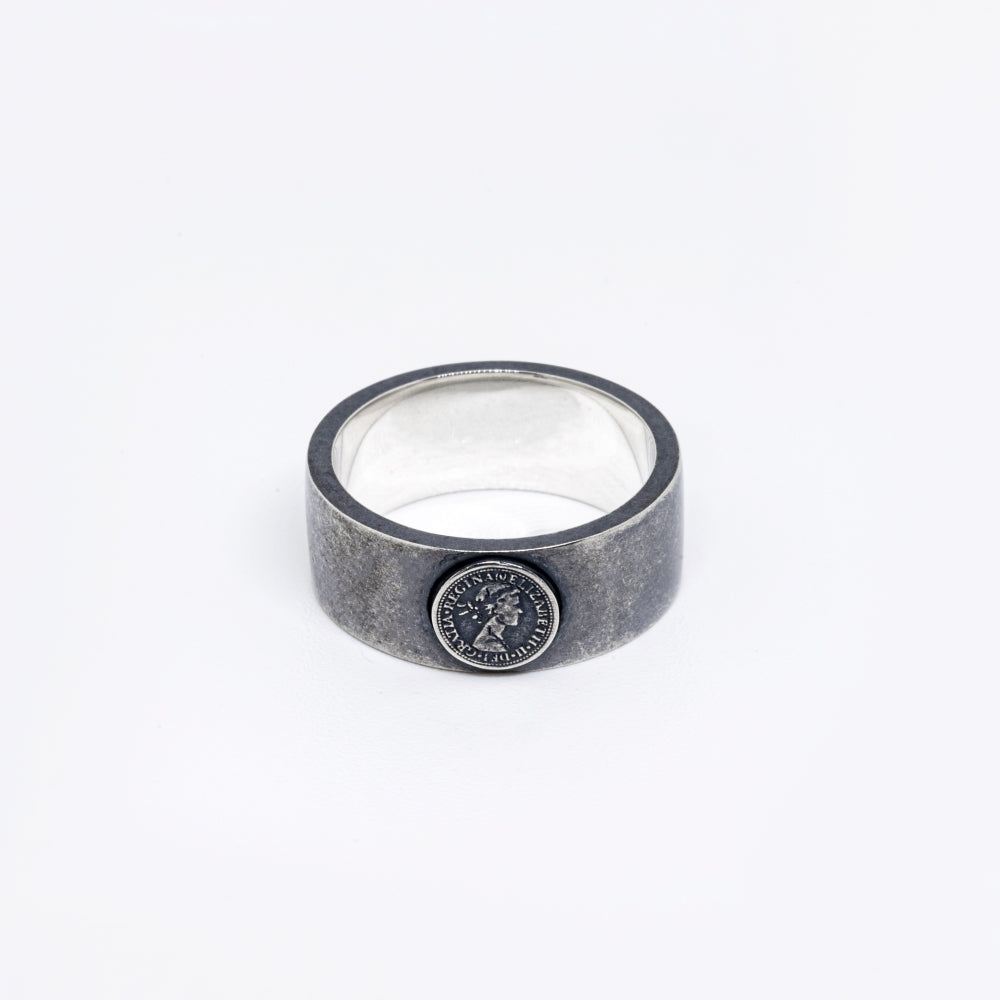 One Point 6 Pence Coin ring