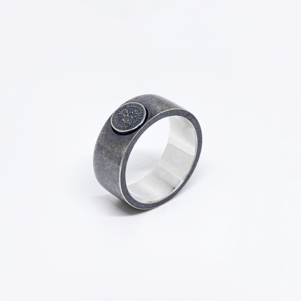 One Point 6 Pence Coin ring